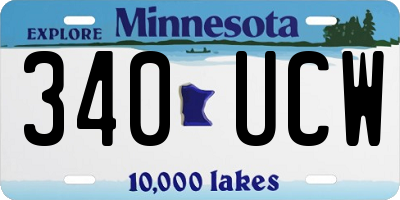 MN license plate 340UCW