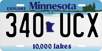 MN license plate 340UCX