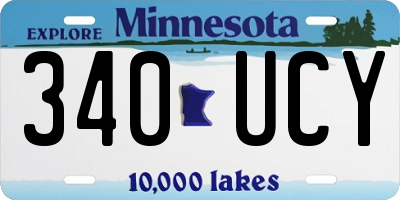 MN license plate 340UCY