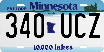 MN license plate 340UCZ