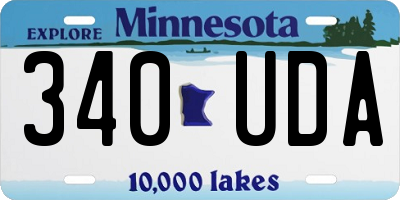 MN license plate 340UDA
