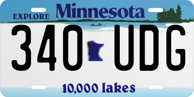 MN license plate 340UDG