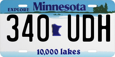 MN license plate 340UDH