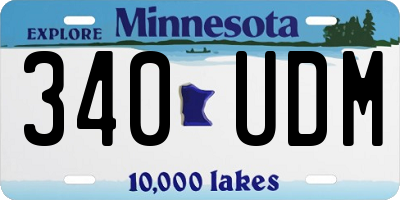 MN license plate 340UDM