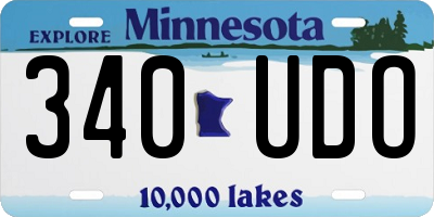 MN license plate 340UDO