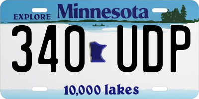 MN license plate 340UDP