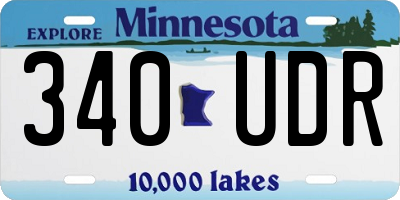 MN license plate 340UDR