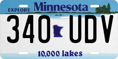 MN license plate 340UDV