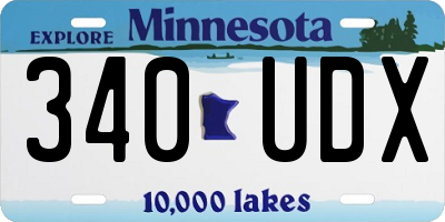 MN license plate 340UDX