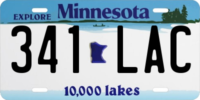 MN license plate 341LAC