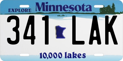 MN license plate 341LAK