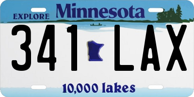 MN license plate 341LAX