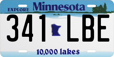 MN license plate 341LBE
