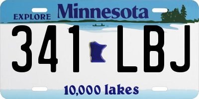 MN license plate 341LBJ