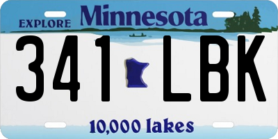 MN license plate 341LBK
