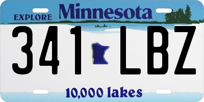 MN license plate 341LBZ