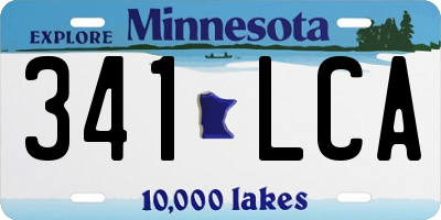 MN license plate 341LCA