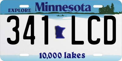 MN license plate 341LCD