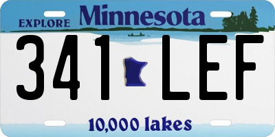 MN license plate 341LEF