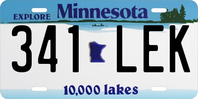 MN license plate 341LEK