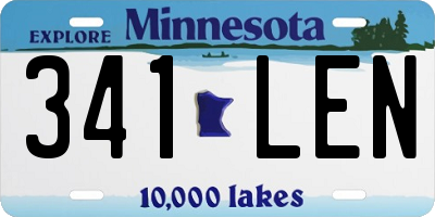 MN license plate 341LEN