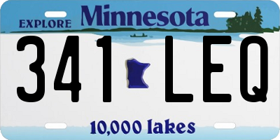 MN license plate 341LEQ