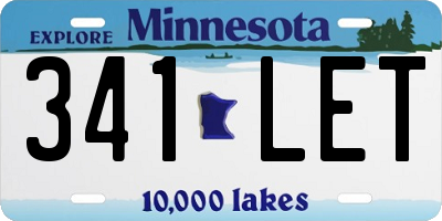 MN license plate 341LET