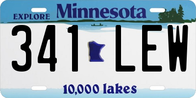 MN license plate 341LEW