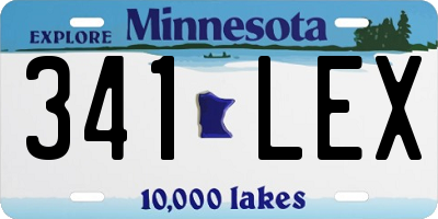 MN license plate 341LEX