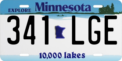 MN license plate 341LGE