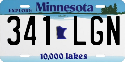 MN license plate 341LGN