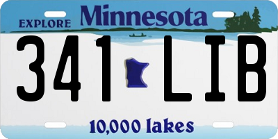 MN license plate 341LIB