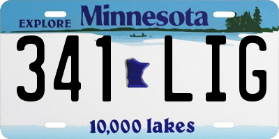 MN license plate 341LIG