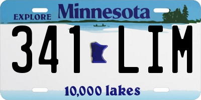 MN license plate 341LIM