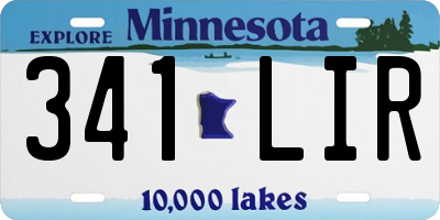 MN license plate 341LIR