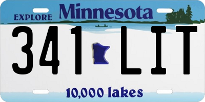 MN license plate 341LIT