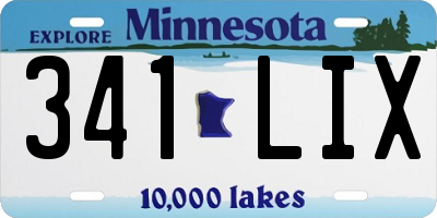 MN license plate 341LIX