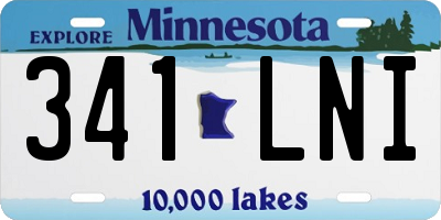 MN license plate 341LNI