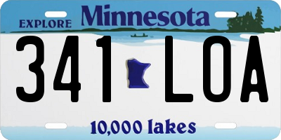 MN license plate 341LOA