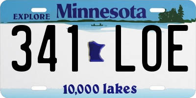 MN license plate 341LOE