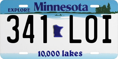 MN license plate 341LOI