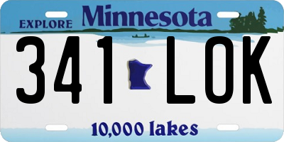 MN license plate 341LOK