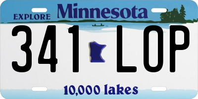 MN license plate 341LOP