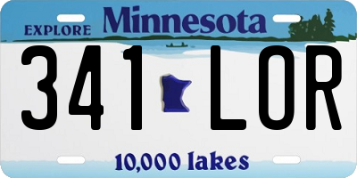 MN license plate 341LOR
