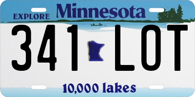 MN license plate 341LOT