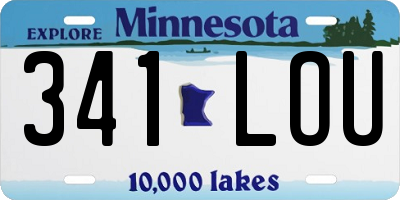 MN license plate 341LOU
