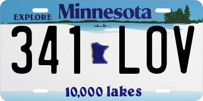 MN license plate 341LOV