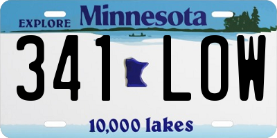 MN license plate 341LOW