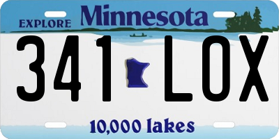 MN license plate 341LOX