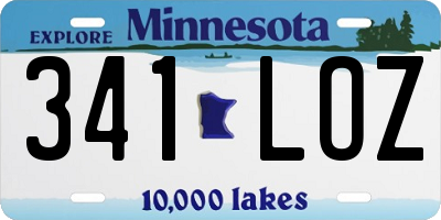 MN license plate 341LOZ